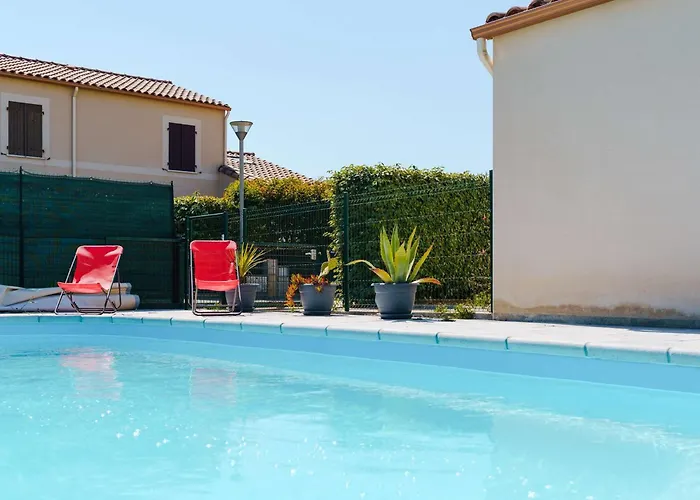 4 Pieces Avec Piscine Privee, Jardin, Garage, 7 Couchages, Narbonne-plage, Proche Commerces - Fr-1-409-21